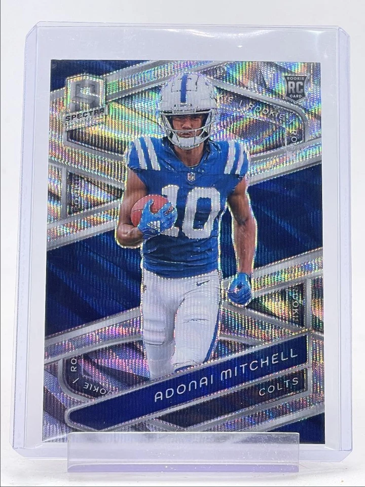ADONAI MITCHELL 2024 SPECTRA ROOKIE WAVE PRIZM COLTS RC /11 Q5540 - Image 1 of 2