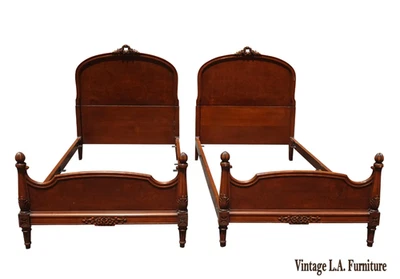 Пара двойных коричневых каркасов изголовий кровати французского кантри ~ викторианский - Изображение 1 из 4