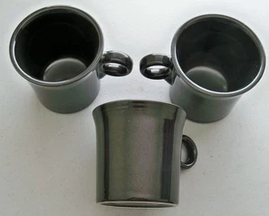 3er Set Fiesta Ware Homer Laughlin schwarz Kaffeetassen O Ring eingestellt - Bild 1 von 4