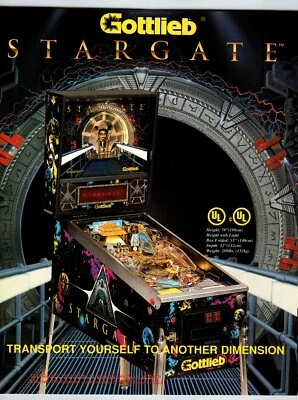 Stargate Pinball FLYER 1994 Original Game Sci-Fi Space Age Artwork 2 Sides - Image 1 of 4