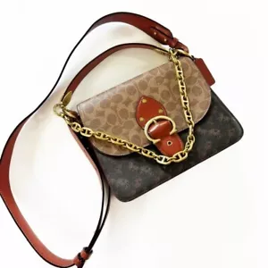 Coach Beat Shoulder Bag In Signature Canvas With Horse And Carriage Print Rust - Picture 1 of 15