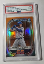 FRANCISCO ALVAREZ - 2021 BOWMAN CHROME SCOUTS TOP 100 - ORANGE REFRACTOR - PSA 9