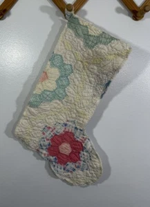 Vintage Christmas Stocking Quilt 1940s - Picture 1 of 9