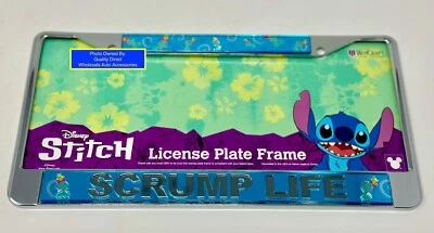 Disney Lilo & Stitch SCRUMP LIFE Metal License Plate Frame BEST GIFT AUTO CAR - Image 1 of 2