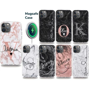 Funda Teléfono Personalizada, para iPhone Samsung Compatible con Magsafe Gel Mármol Negro, Gris - Imagen 1 de 17