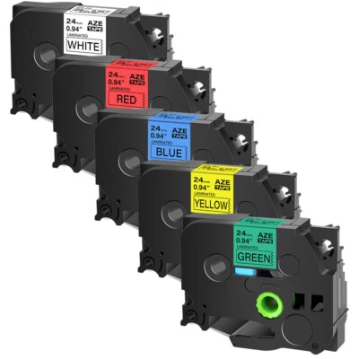 5x Compatible con Brother PT2210 TZ251 451 551 651 751 Juego de cintas de etiquetas 24 mm Foto 1 de 4