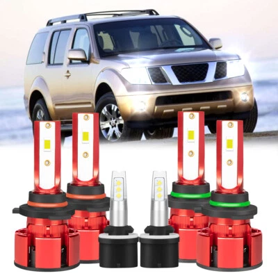 Combo de 6 faros LED y luz antiniebla para Nissan Armada 2005-2010 Titan 04-15 Foto 1 de 4
