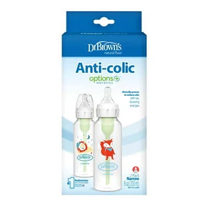Dr. Brown's Natural Flow Opciones Anticólicos + Biberón Estrecho 8 OZ Paquete de 2 - Imagen 1 de 3