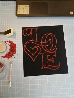  Rhinestone hotfix transfer motif UK bling ready to heat press /ss16 red/ - Image 1 of 4