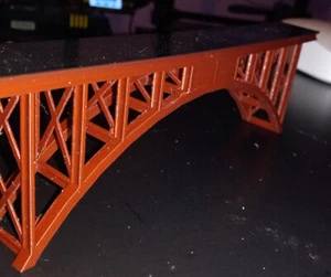 HO Scale Railroad or Vehicle Truss Arch Bridge 3D Printed 1:87 scale- version 2 - Picture 1 of 8