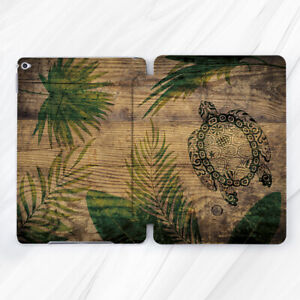 Boho Turtle Tropical Leaves Wood Case For iPad 10.2 Air 4 5 Pro 9.7 11 12.9 Mini