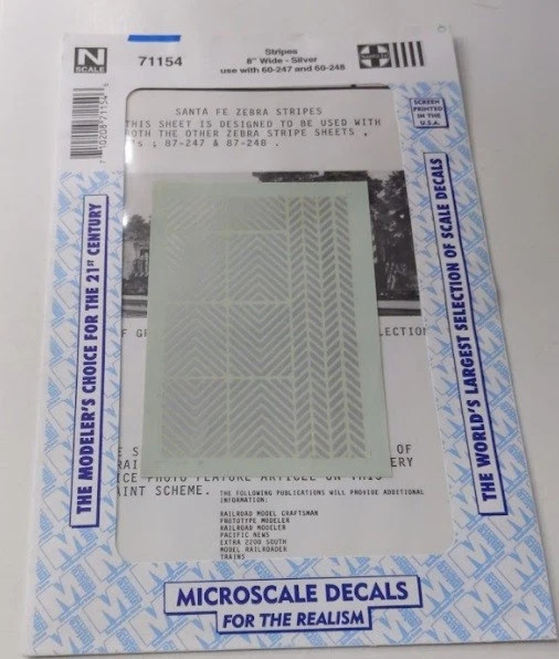 Hoja de calcomanías microescala 71154 N plata 1/32" rayas paralelas Foto 1 de 1
