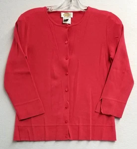 🌺 Talbots Womens Pink Scoop Neck 3/4 Sleeve Cardigan Rayon Blend ~ Size S NWT - Picture 1 of 4
