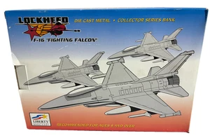 Lockheed F-16 Fighting Falcon Diecast Plane Bank Liberty Spec Cast 1994 - PEPSI - Picture 1 of 9