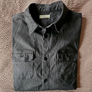 All Saints Mens 'Bryant' Casual Shirt in Brown - Size Large Military Distressed - Picture 1 of 7