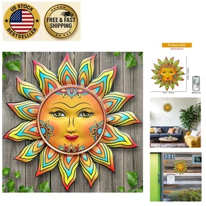 13-Inch Metal Sun Wall Decor - Vibrant Art For Indoor & Outdoor Spaces - Picture 1 of 8
