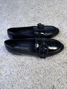 Kurt Geiger Mayfair Black Flats Jeweled Loafers shoes Sz. 38 - Picture 1 of 8