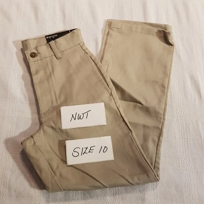 George boys size 10 slim Delgado. tan twill pants, adjustable waist, New - Image 1 of 4