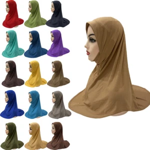 5-10Y Child Kids Girls Hijab Muslim Shawl Amira Turban Headscarf Wrap Full Cover - Picture 1 of 31