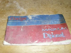 VINTAGE 1979 DODGE,MAGNUM,DIPLOMAT OPERATING INST & PROD. INFO. MANUAL,COMPLETE! - Picture 1 of 12