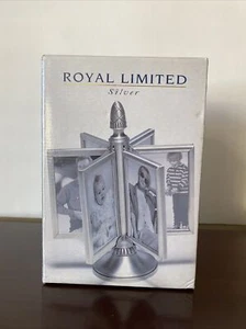 Royal Limited Silver Brushed Metal Baby Spin Frame Twelve 3” x5” Photos 1997 - Picture 1 of 4