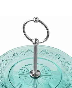 The Pioneer Woman Two-Tiered Glass Server, Teal *FREE SHIPPING* - Picture 1 of 5