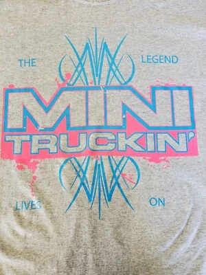 MiniTruckin Courier Nissan Toyota S-10 Mazda Old School Gray T-Shirt Mens - Image 1 of 2