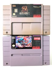 Street Fighter 2 & Mortal Kombat 3 SUPER NINTENDO SNES GAME LOT Tested Authentic
