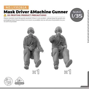Model Upgrade Part LY35261A 1/35 Model Upgrade Parts Mask Driver &Machine Gunner - Picture 1 of 2