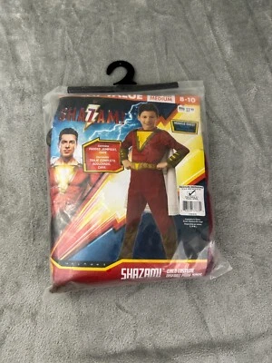 SHAZAM Boys Halloween Costume Muscle Chest Jumpsuit & Cape Size M 8-10 by Rubies - Image 1 of 4