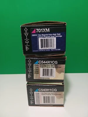 Empty  Genuine Lexmark  with Box   C544X1CG/ C540H1CG/ 701XM  - Image 1 of 4