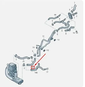 AUDI A8 4H Engine Coolant Hose 4H0265387L USED GENUINE - Picture 1 of 4
