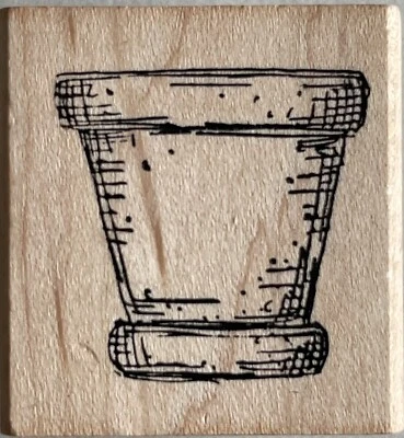 Vintage Art Impressions Rubber Stamp 1998 Flower Pot D-1737 Terra Cotta Spring - Image 1 of 3