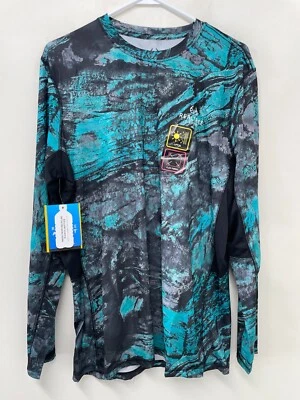 Camiseta Realtree masculina L Aspect cenote manga longa desempenho pesca Riverdog - Imagem 1 de 4