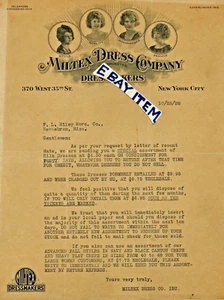 1928 letterhead MILTEX DRESS COMPANY New York City DRESSMAKERS Women's fashion - Picture 1 of 1