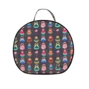 Dilly's Collecitons - Cosmetic Bag - Large Round Multi-Purpose - Babushka Print - Picture 1 of 2