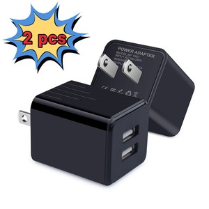 2PCS USB Wall Charger 2.1A Dual Port Phone Charging Base Cube Charger For iPhone