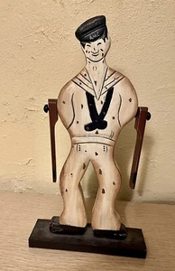 Folk Art Whirligig Vintage Wood Sailor 2002 Denis East Int’l Inc 12 1/2” USA - Bild 1 von 5