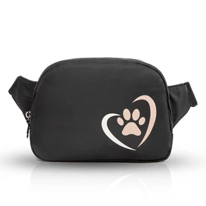 Fanny Pack for Women | Cute Dog Paw Accent | Adjustable Crossbody Strap | Travel - Picture 1 of 7