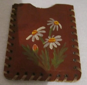 *Etui/Brustbeutel Hippie/Vintagestil* 100% hand-gemacht und -bemalt *Echtleder* - Bild 1 von 7