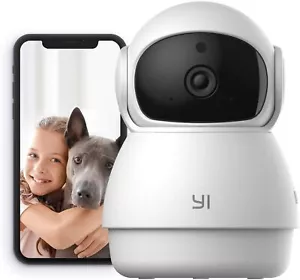 YI Pan-Tilt Security Camera 360 Degree Smart Indoor Pet Cam Night Vision 2-Way - Picture 1 of 6
