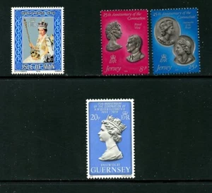 ISLA OF MAN 130, JERSEY 195-6, GUERNSEY 163, CORONACIÓN 1978, MNH (IOM1558K) - Imagen 1 de 1