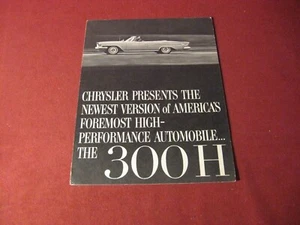 Chrysler 300H 1962 folleto de ventas - original - Imagen 1 de 3