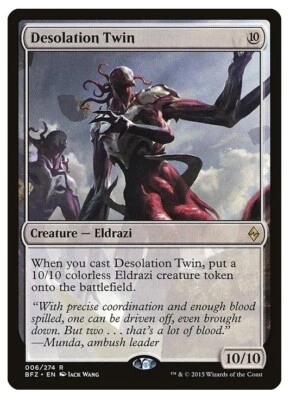 MTG - 1 x Desolation Twin & 10/10 Eldrazi Token - Battle for Zendikar (BFZ) - LP - Image 1 of 2