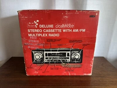Vintage Sears Dashmate Car Radio Model 280.50540 AM/FM Tape Player NOS - Image 1 of 4