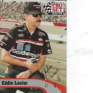 EDDIE LANIER SIGNED 1992 PRO SET RACING #233 - NASCAR