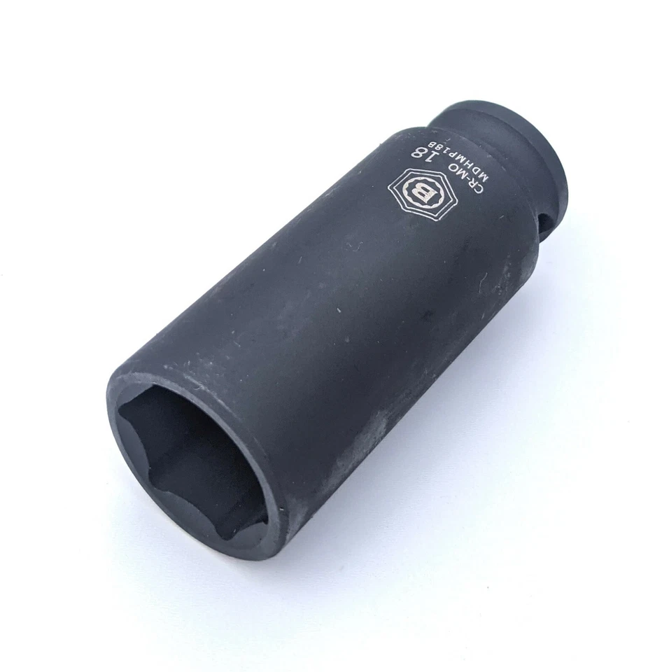 18mm Britool Hallmark deep air impact 6 pt socket 3/8" dr. drive tool MDHMP18B - Image 1 of 1