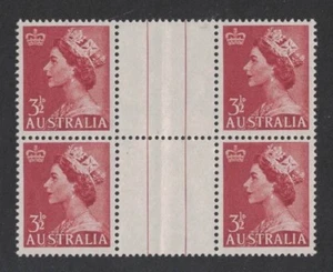 Australia QEII Definitives SG 262a 1956 bloque de canaletas 4 sellos MUH - Imagen 1 de 1