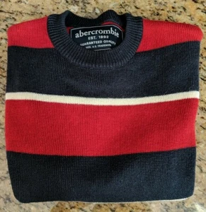 Abercrombie & Fitch Boy's Sweater Sz S Red White & Blue High Quality Ramie - Picture 1 of 7