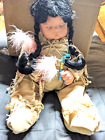 NATIVE AMERICAN INDIAN SUGAR BRITCHES PORCELAIN 17" BABY DOLL ARTIST BOOTS TYNER